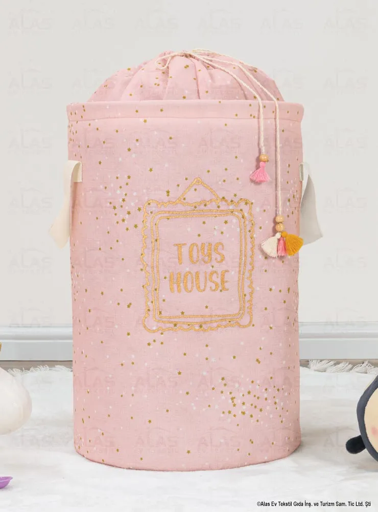 Coș din fetru cu sac pentru copii 31x46cm Roz