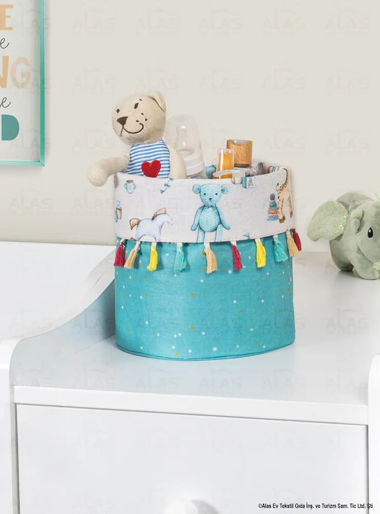 Coș rotund pentru copii 20x20cm Albastru