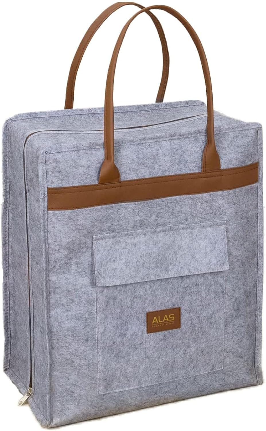 Сумка для обуви Felt Styles с кожаными ручками 35X22X40 см Серый