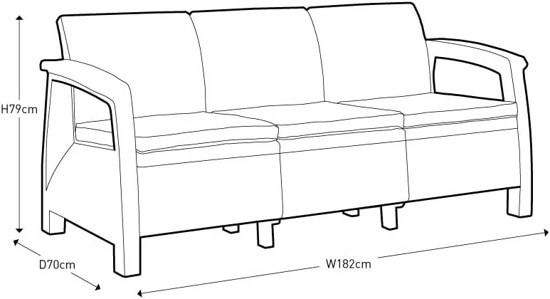 Set de mobilier de grădină NOVARA 5 piese Maro