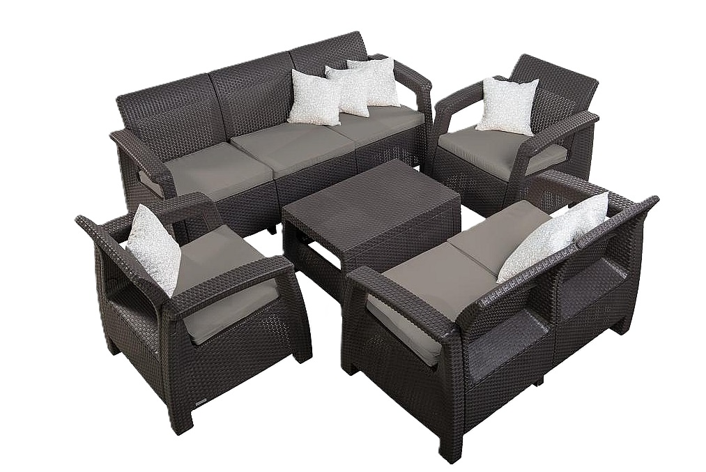 Set de mobilier de grădină NOVARA 5 piese Maro
