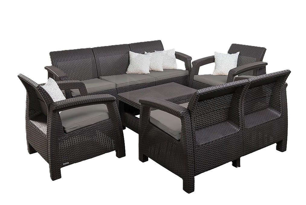 Set de mobilier de grădină NOVARA 5 piese Maro