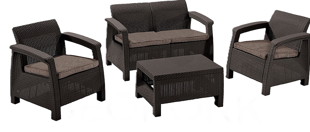 Set de mobilier de grădină NOVARA 5 piese Maro