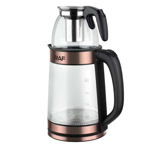 Fierbător Electric cu Infuzor RAF – 1500W, Ceainic 2.2L + Infuzor 800ml