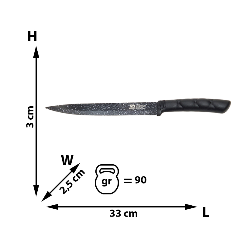 🔪 Set Cuțite Bucătărie MH6666, 6 Piese – Acoperire Marmură, Design Elegant