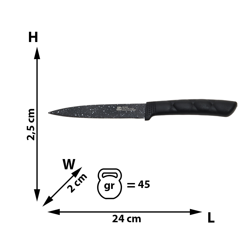🔪 Set Cuțite Bucătărie MH6666, 6 Piese – Acoperire Marmură, Design Elegant