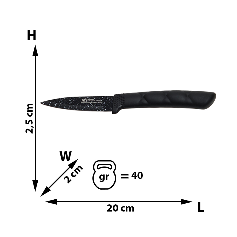 🔪 Set Cuțite Bucătărie MH6666, 6 Piese – Acoperire Marmură, Design Elegant