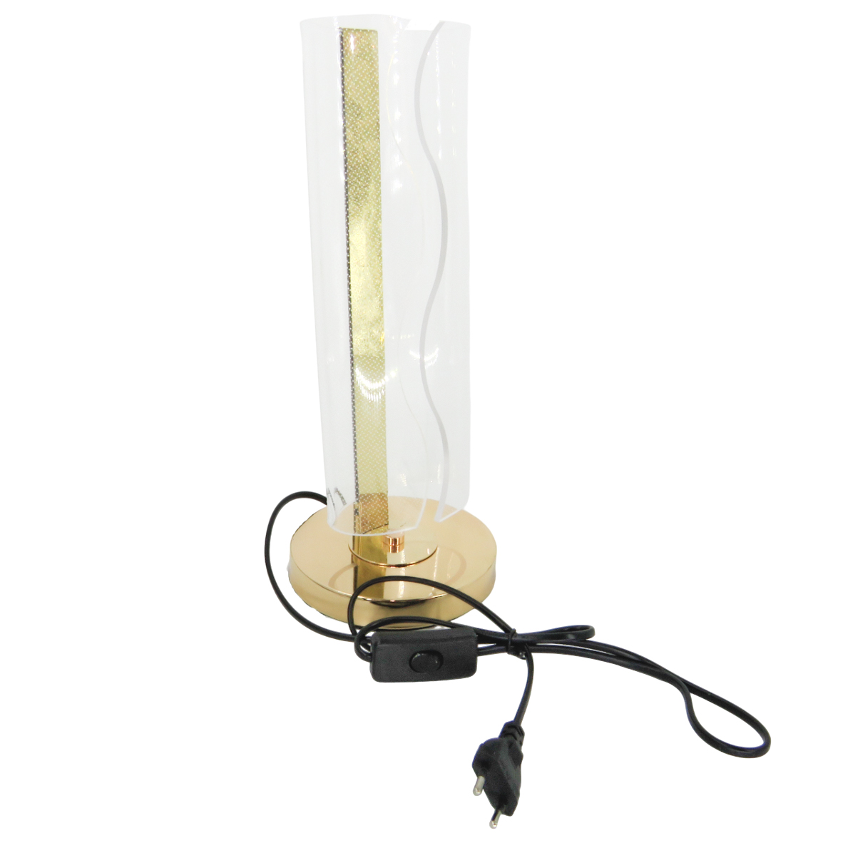 💡 Lampă de birou în formă de cilindru, design elegant, cu elemente aurii