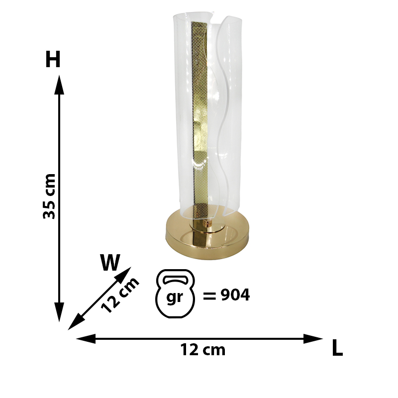 💡 Lampă de birou în formă de cilindru, design elegant, cu elemente aurii