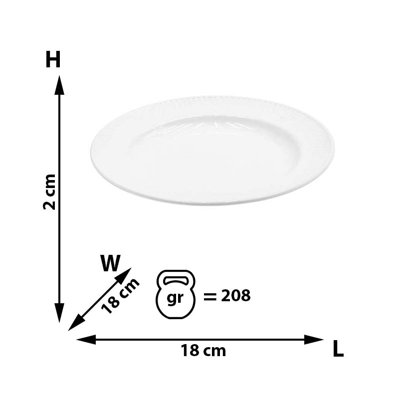 🍽️ Farfurie de servire albă – 18 cm