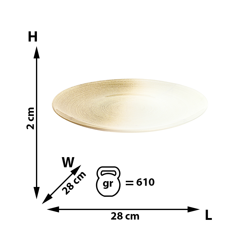 🍽 Farfurie de Sticlă 28 cm – Efect Gradient, Colecția "Tobacco"