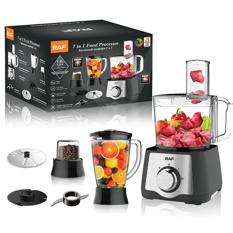 🥤 Robot de Bucătărie Multifuncțional 7 în 1 RAF – 3 Viteze, 1600 rpm, 1.5L