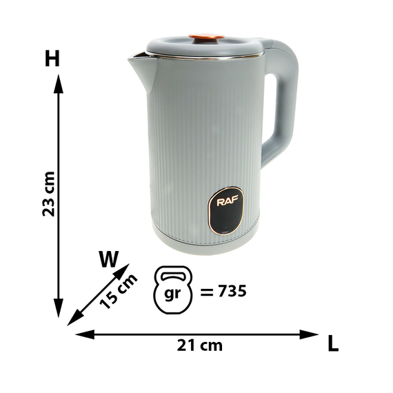 Fierbător Electric RAF R7983 - Design Elegant, Încălzire Rapidă și Protecție la Pornirea Fără Apă