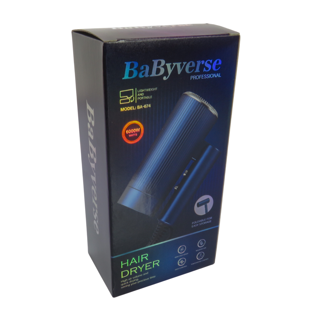 Uscător de păr Babyverse BA674 – Compact, Puternic și Ideal pentru Călătorii