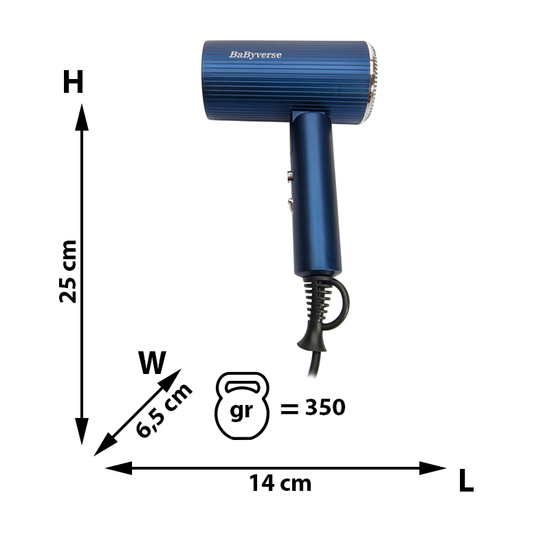 Uscător de păr Babyverse BA674 – Compact, Puternic și Ideal pentru Călătorii