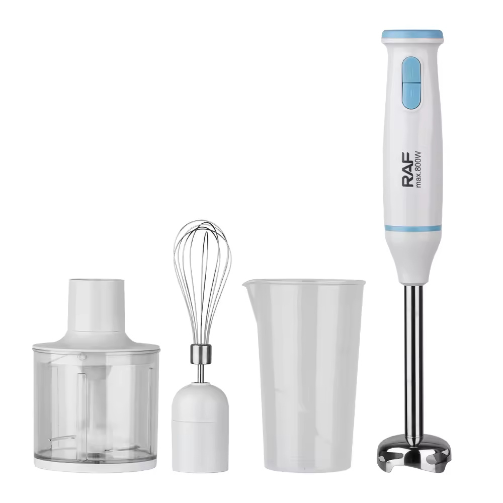 Blender RAF 3 în 1, Alb, 800W, 12 Viteze – Blender, Tocător și Tel într-un singur aparat