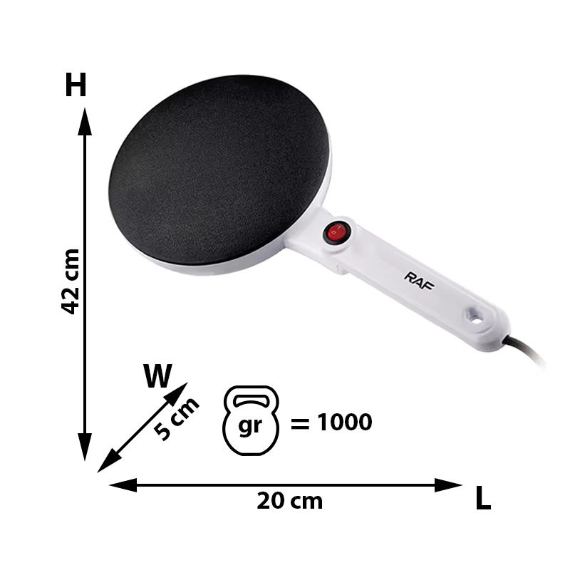 Plita Electrică RAF, 600W, 16 Moduri de Preparare, Diametru 20 cm – Ideală pentru Clătite și Prăjituri