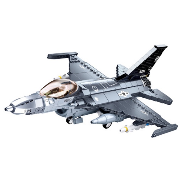 Set de construcție Sluban Model Bricks – Avion de vânătoare Falcon F16C