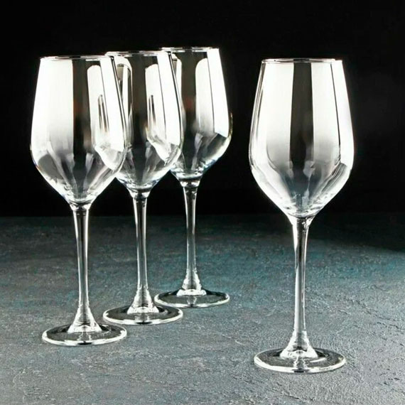 Set Pocale Vin SILVER MIST 350 ml, 4 Bucăți - Luminarc 🍷