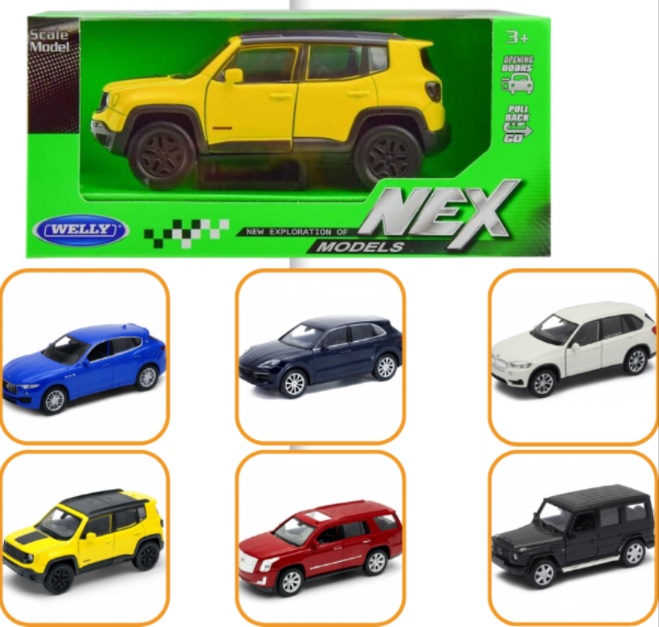 🚗 Mașină de colecție 1:32 cu mecanism inerțial – 6 modele Welly