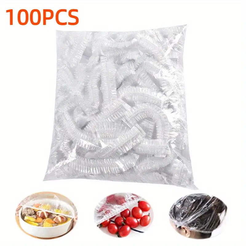 Set Pungi cu Elastic pentru Alimente, 100 bucăți – Pungi din peliculă pentru depozitare