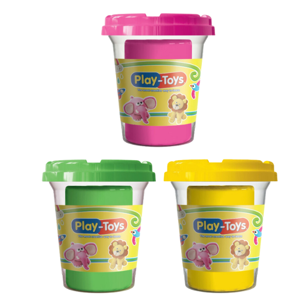 Plastilină multicoloră Playtoys, cutie 8x7x7 cm – Joc creativ pentru copii