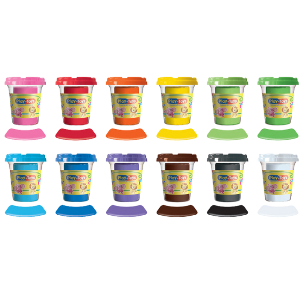 Plastilină multicoloră Playtoys, cutie 8x7x7 cm – Joc creativ pentru copii