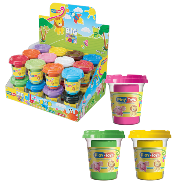 Plastilină multicoloră Playtoys, cutie 8x7x7 cm – Joc creativ pentru copii