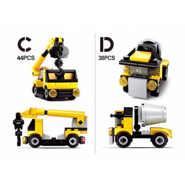 Set de construcție „Echipament de construcție” – 4 modele, 30-42 piese | Jucărie educativă pentru copii