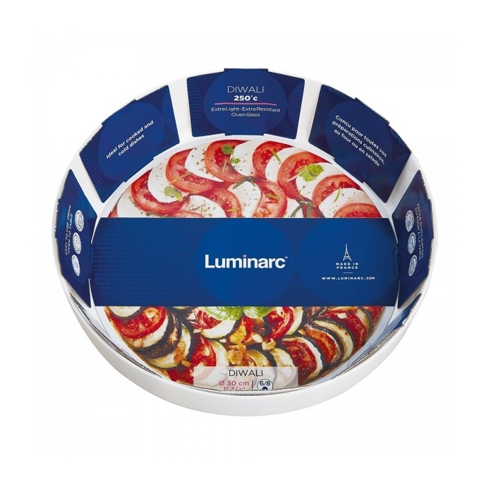 Tavă termorezistentă DIWALI SERVICE 30 cm – 4L | Sticlă Luminarc pentru cuptor