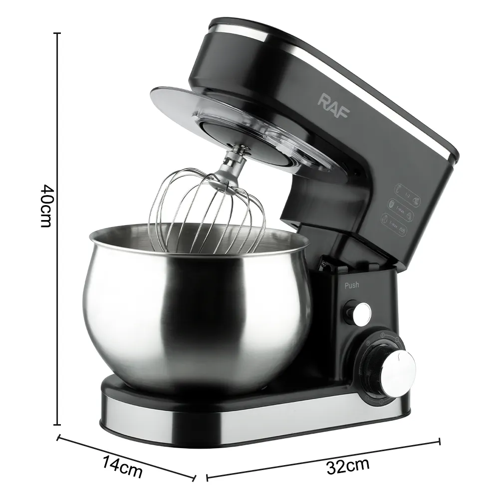 Mixer de Bucătărie RAF cu Stand, 1800W, 6 Viteze, Design Ergonomic, Ușor de Curățat - Ideal pentru Gătit Acasă, Petreceri și Brutării