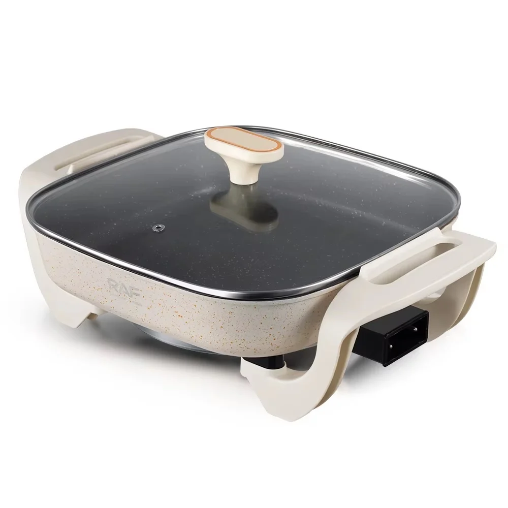 Aparat Electric pentru Gătit RAF R5400, 1200W, Capacitate 5L, Design Bej, 43x30x13cm