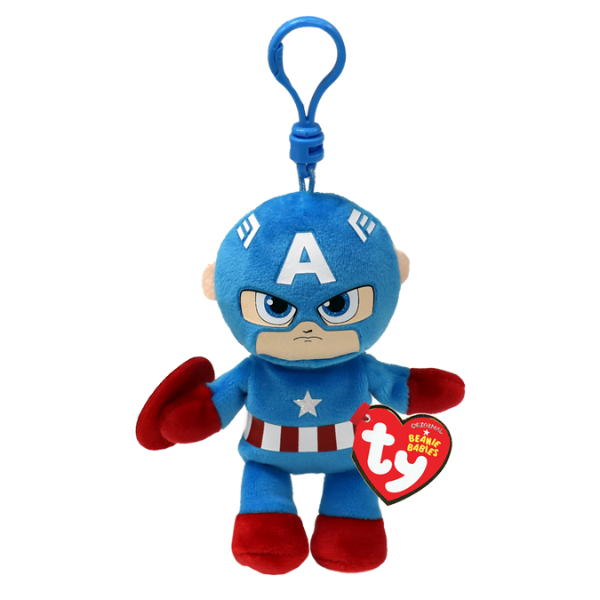 Breloc TY Căpitan America 12 cm – Supereroul Marvel mereu cu tine!