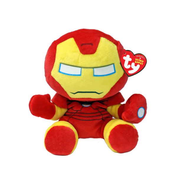 Peluș TY Iron Man 15/20 cm – Eroul Marvel în variantă adorabilă Beanie Babies