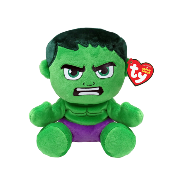 Мягкая игрушка TY Халк 15/20 см – легендарная сила Marvel в серии Beanie Bellies