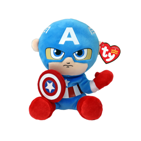 Мягкая игрушка TY Капитан Америка 15/20 см – любимый супергерой Marvel в серии Beanie Babies