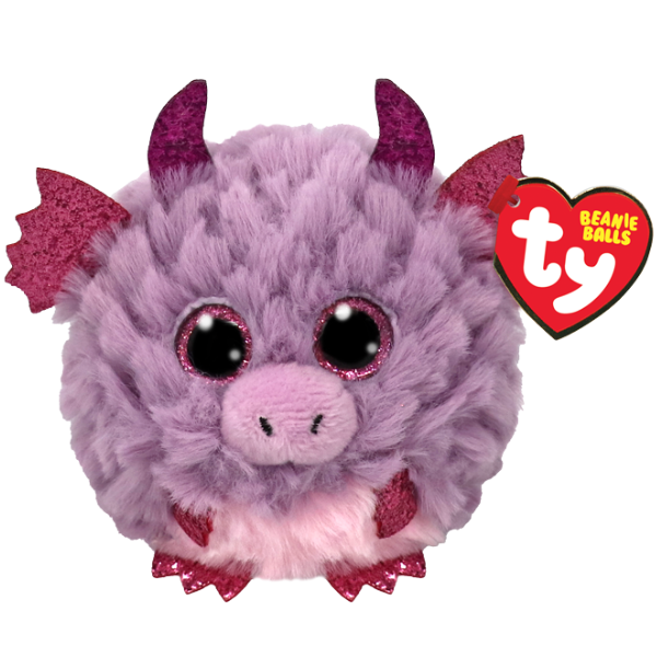 Dragon Purpuriu Spark 10 cm Beanie Balls – Minge Ty cu Ochi Strălucitori și Blăniță Fină