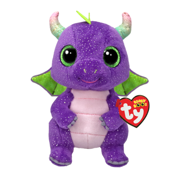 Dragonul violet Daphne 15 cm Beanie Boos – Jucărie de pluș cu ochi strălucitori