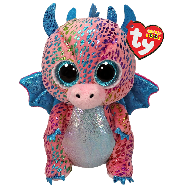 Многоцветный дракон Flint 15 см Beanie Boos – Плюшевая игрушка с блестящими глазами