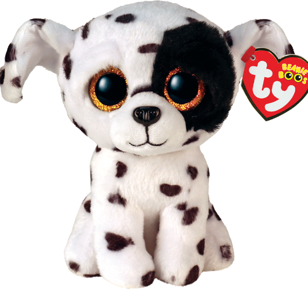 Cățelul LUTHER 15 cm Beanie Boos – Jucărie de pluș cu ochi strălucitori și accente Super Sparkle