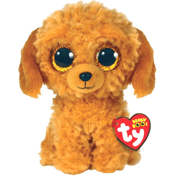 Cățelul NOODLES 15 cm Beanie Boos – Jucărie de pluș cu ochi strălucitori și accente Super Sparkle