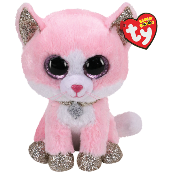 Pisica Fiona 15 cm Beanie Boos – Jucărie de pluș cu ochi strălucitori și accente Super Sparkle