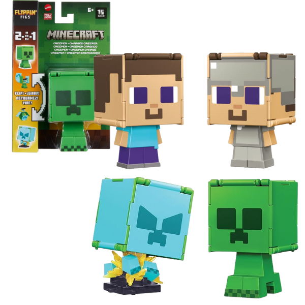 Minecraft Flippin’ Figs – Figurine de Colecție 2 în 1 (assortment)