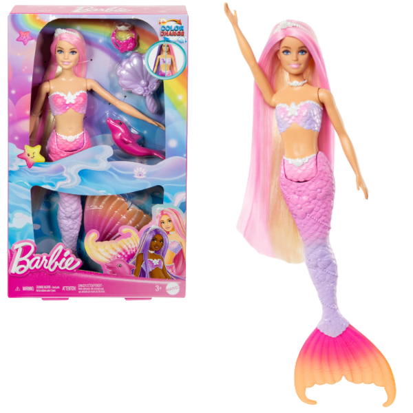 Păpușă Barbie Sirenă – Își schimbă culoarea în apă