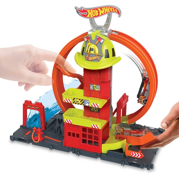 Hot Wheels Stația de Pompieri cu Super Loop – Set de Joc Interactiv