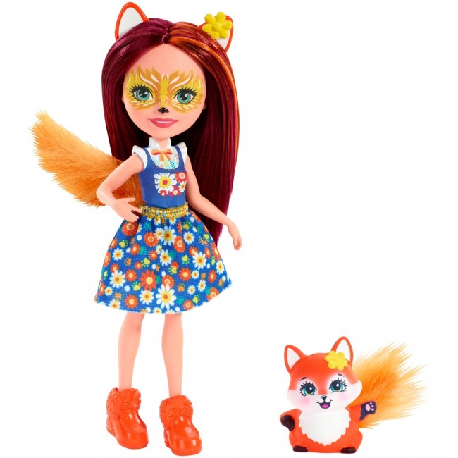 Păpușa Enchantimals Felicity Fox și Flick – Ediție Nouă, 15 cm