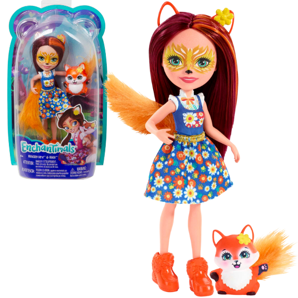 Păpușa Enchantimals Felicity Fox și Flick – Ediție Nouă, 15 cm
