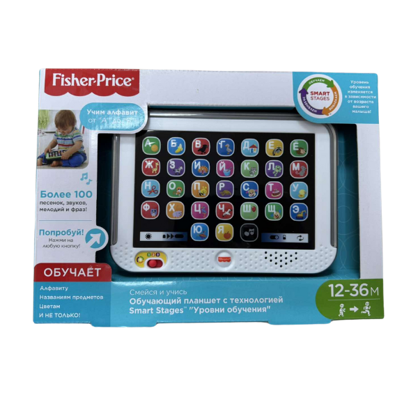 Tabletă educativă Fisher-Price cu tehnologia Smart Stages (versiune în limba rusă)