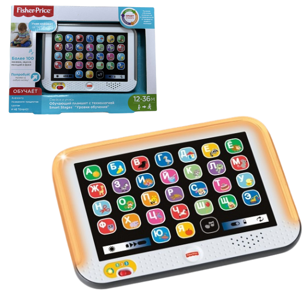 Tabletă educativă Fisher-Price cu tehnologia Smart Stages (versiune în limba rusă)