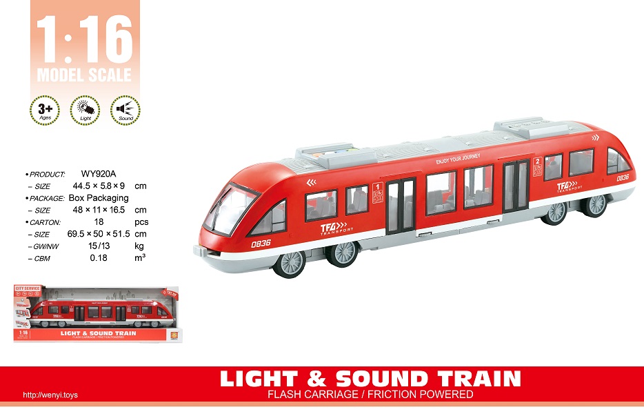 Tramvai cu fricțiune (lumini/sunete) – Jucărie interactivă pentru copii